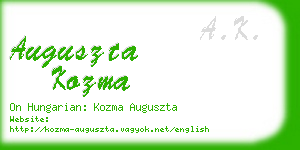 auguszta kozma business card